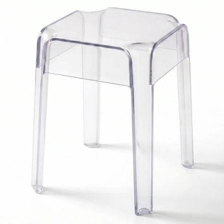 Tabouret design KALERIA en polycarbonate transparent – Empilable pour intérieur et extérieur