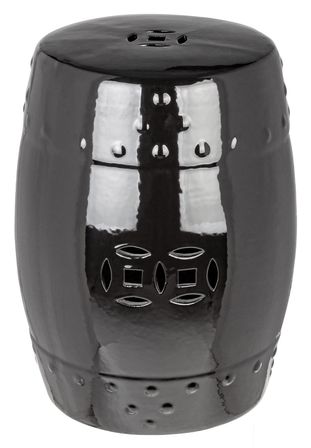 Tabouret en céramique argenté noir Saphy - Lot de 2