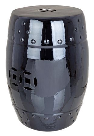 Tabouret en céramique bleu brillant Arania - Lot de 2