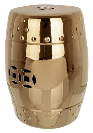 Tabouret en céramique bronze Arania - Lot de 2