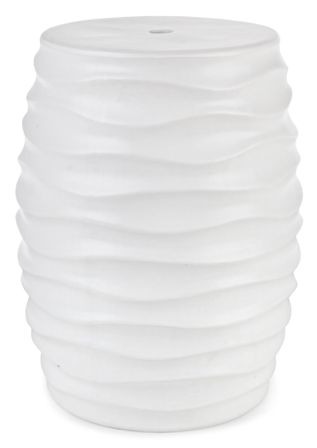 Tabouret en céramique vague blanc Arania - Lot de 2