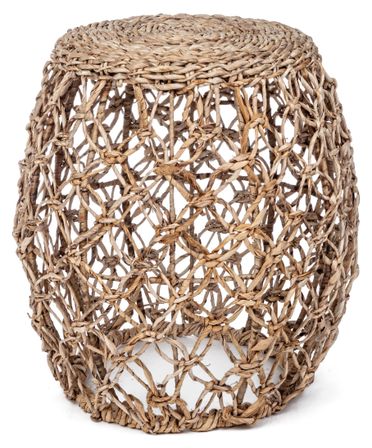 Tabouret feuilles de bananier naturel Amel - Lot de 2