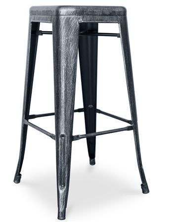 Tabouret haut acier vintage renforcé Kalax 76 cm - Haut de gamme