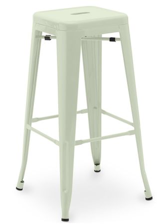 Tabouret haut industriel acier brillant renforcé Kalax 76 cm - Haut de gamme