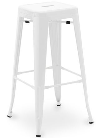 Tabouret haut industriel acier brillant renforcé Kalax 76 cm - Haut de gamme