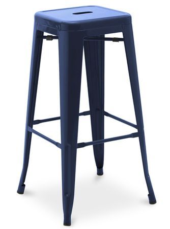 Tabouret haut industriel acier brillant renforcé Kalax 76 cm - Haut de gamme