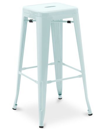 Tabouret haut industriel acier brillant renforcé Kalax 76 cm - Haut de gamme