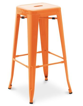 Tabouret haut industriel acier brillant renforcé Kalax 76 cm - Haut de gamme