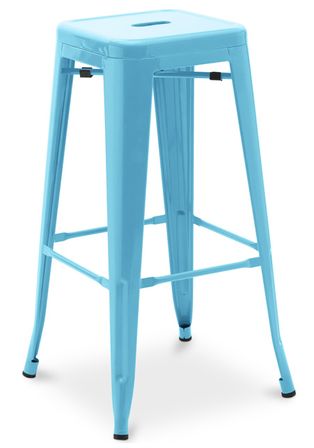 Tabouret haut industriel acier mat renforcé Kalax 76 cm - Haut de gamme