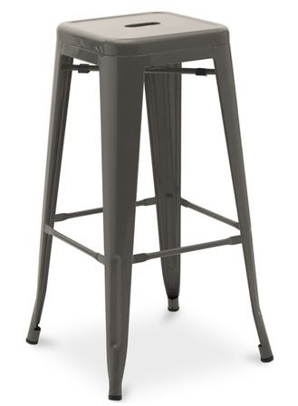 Tabouret haut industriel KALAX Premium en acier brillant renforcé – Hauteur 76 cm – Haut de gamme