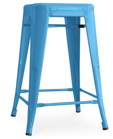 Tabouret industriel acier brillant renforcé Kalax 60 cm - Haut de gamme