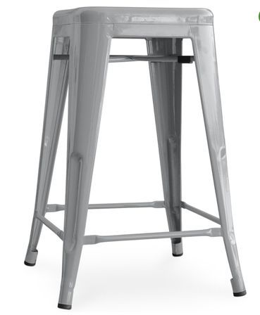 Tabouret industriel acier brillant renforcé Kalax 60 cm - Haut de gamme