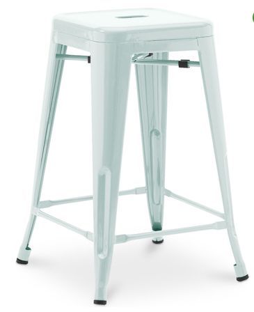 Tabouret industriel acier brillant renforcé Kalax 60 cm - Haut de gamme