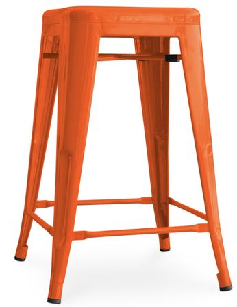 Tabouret industriel acier brillant renforcé Kalax 60 cm - Haut de gamme