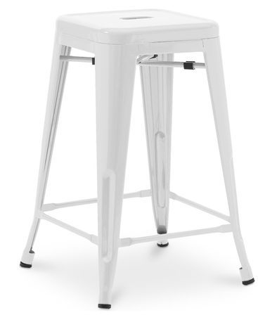 Tabouret industriel acier brillant renforcé Kalax 60 cm - Haut de gamme
