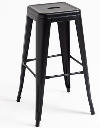 Tabouret industriel acier noir mat Kontoir 65 cm