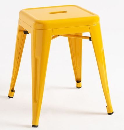 Tabouret industriel en acier brillant KONTOIR - Hauteur d'assise 45 cm
