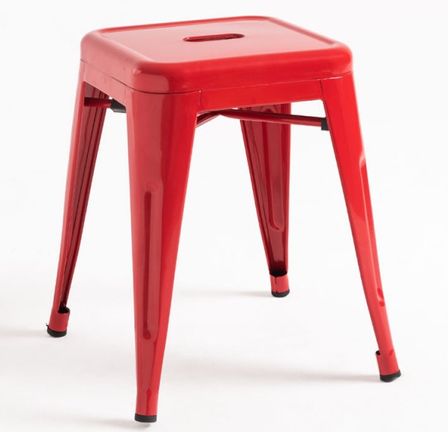 Tabouret industriel en acier brillant KONTOIR - Hauteur d'assise 45 cm