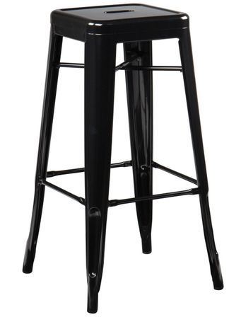 Tabouret industriel en acier brillant KONTOIR - Hauteur d'assise 65 cm