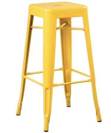 Tabouret industriel en acier brillant KONTOIR - Hauteur d'assise 65 cm