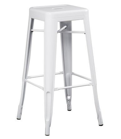 Tabouret industriel en acier brillant KONTOIR - Hauteur d'assise 65 cm
