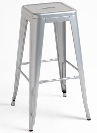 Tabouret industriel en acier brillant KONTOIR - Hauteur d'assise 76 cm