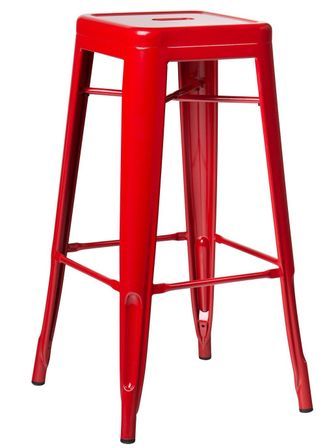 Tabouret industriel en acier brillant KONTOIR - Hauteur d'assise 76 cm