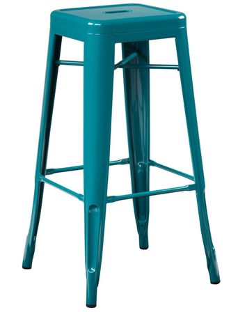 Tabouret industriel en acier brillant KONTOIR - Hauteur d'assise 76 cm