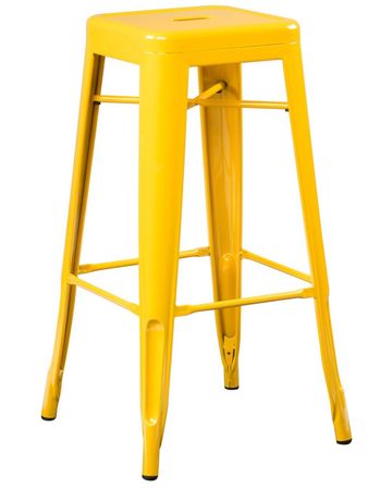 Tabouret industriel en acier brillant KONTOIR - Hauteur d'assise 76 cm