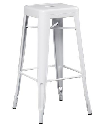 Tabouret industriel en acier brillant KONTOIR - Hauteur d'assise 76 cm