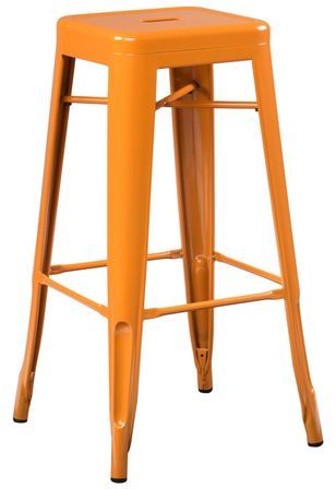 Tabouret industriel en acier brillant KONTOIR - Hauteur d'assise 76 cm
