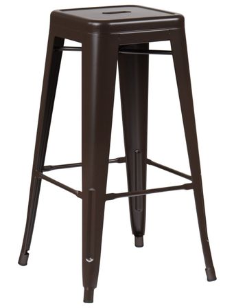 Tabouret industriel en acier brillant KONTOIR - Hauteur d'assise 76 cm