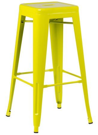 Tabouret industriel en acier brillant KONTOIR - Hauteur d'assise 76 cm
