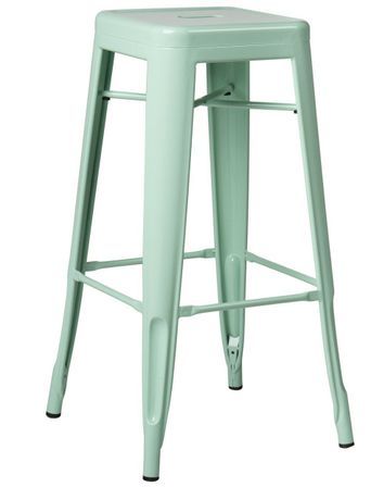 Tabouret industriel KONTOIR en acier brillant - Hauteur d'assise 65 cm