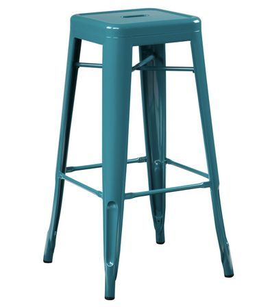 Tabouret industriel KONTOIR en acier brillant - Hauteur d'assise 65 cm