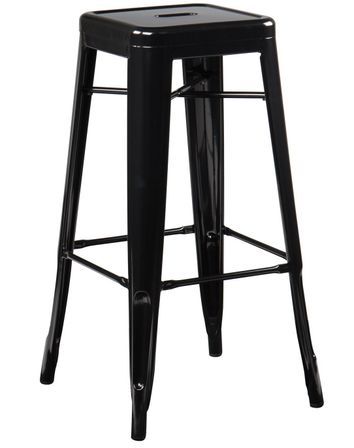 Tabouret industriel KONTOIR en acier brillant - Hauteur d'assise 76 cm