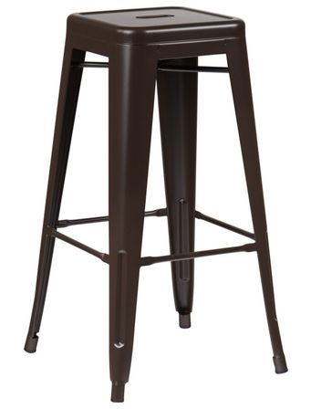 Tabouret industriel KONTOIR en acier brillant - Hauteur d'assise 76 cm
