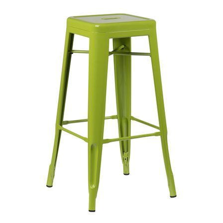 Tabouret industriel KONTOIR en acier brillant - Hauteur d'assise 76 cm