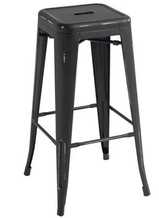 Tabouret industriel KONTOIR en acier vintage - Hauteur d'assise 76 cm