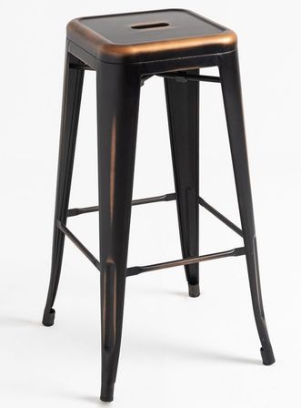 Tabouret industrielle acier vintage KONTOIR - Hauteur d'assise 76 cm