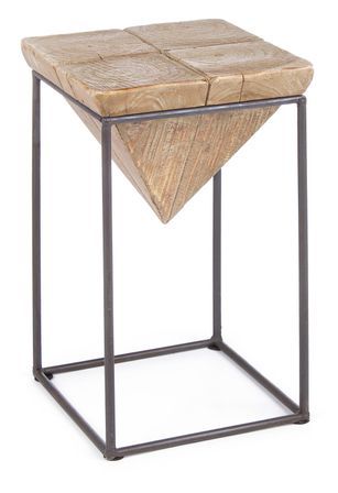 Tabouret KIMO – Bois naturel & acier noir, style industriel chic