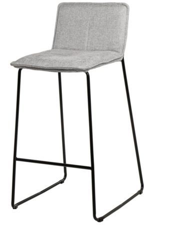 Tabouret moderne tissu avec pieds en métal noir BOTANE - Assise 65 ou 74 cm