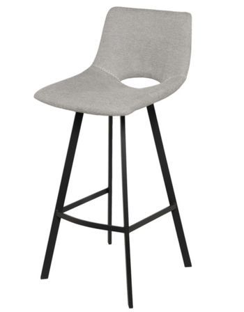 Tabouret moderne tissu avec pieds en métal noir Karane - Assise 66 ou 76 cm
