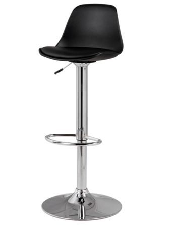 Tabouret pivotant et relevable pied acier chromé Kaly