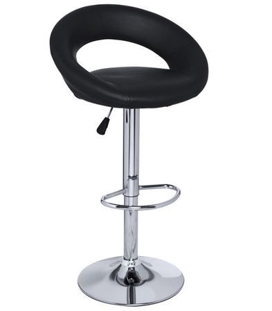 Tabouret pivotant simili cuir noir Calora