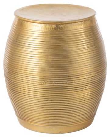 Tabouret rond anneaux aluminium doré Lidia