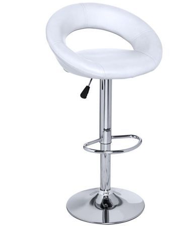 Tabouret similicuir pivotant blanc Calora - Lot de 2