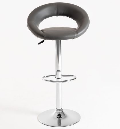 Tabouret similicuir pivotant gris Calora - Lot de 2