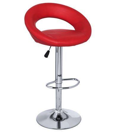 Tabouret similicuir pivotant rouge Calora - Lot de 2