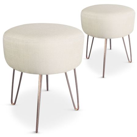 Tabouret Tissu Beige Scanda